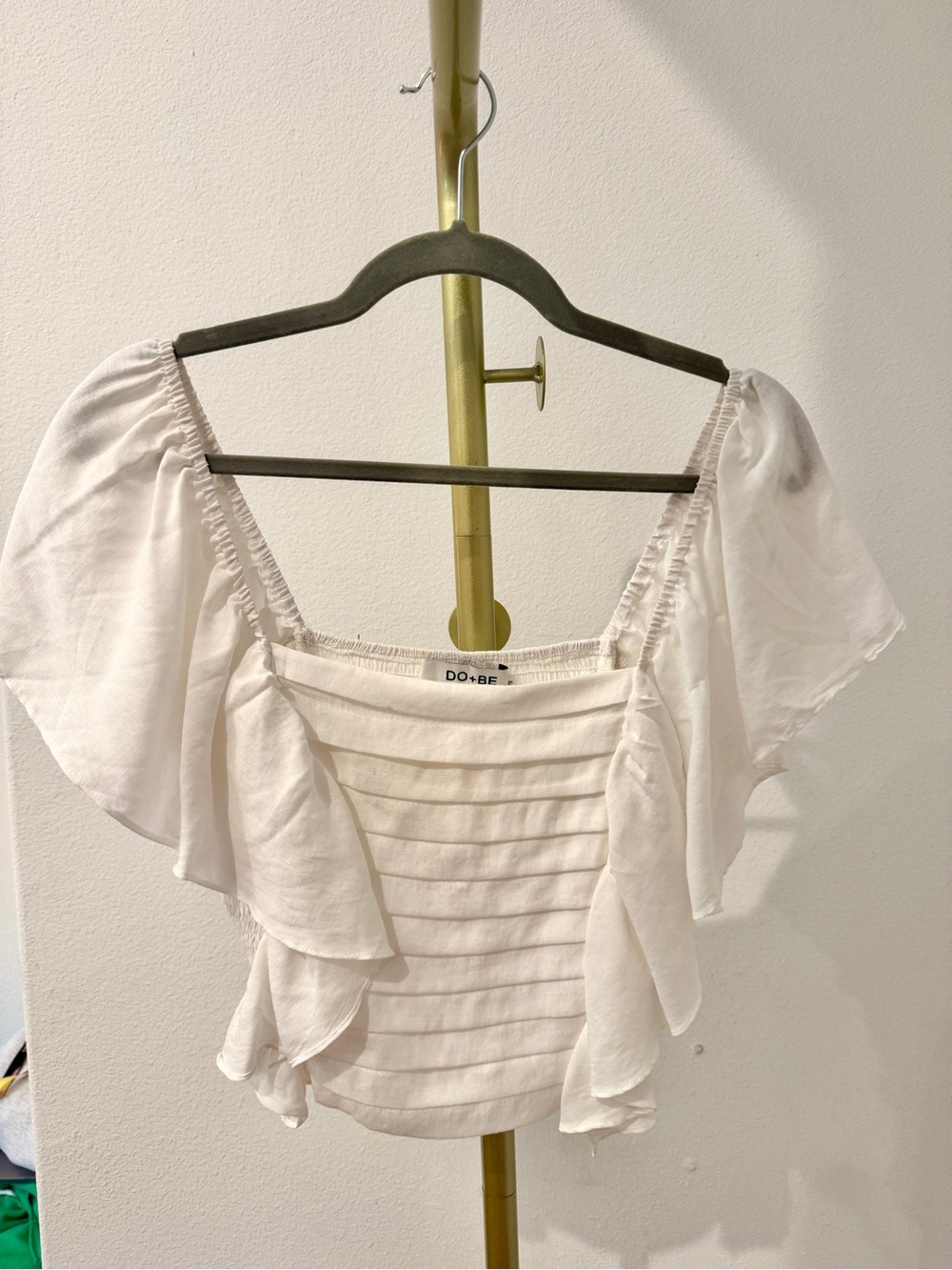 DO+BE Ivory Ruffle Off-Shoulder Blouse